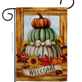 Fall Pumpkin Trio - Harvest & Autumn Fall Vertical Impressions Decorative Flags HG113116 Made In USA