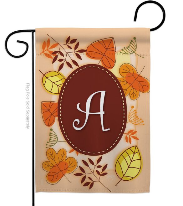Autumn A Initial - Harvest & Autumn Fall Vertical Impressions Decorative Flags HG130027 Made In USA - Image 2