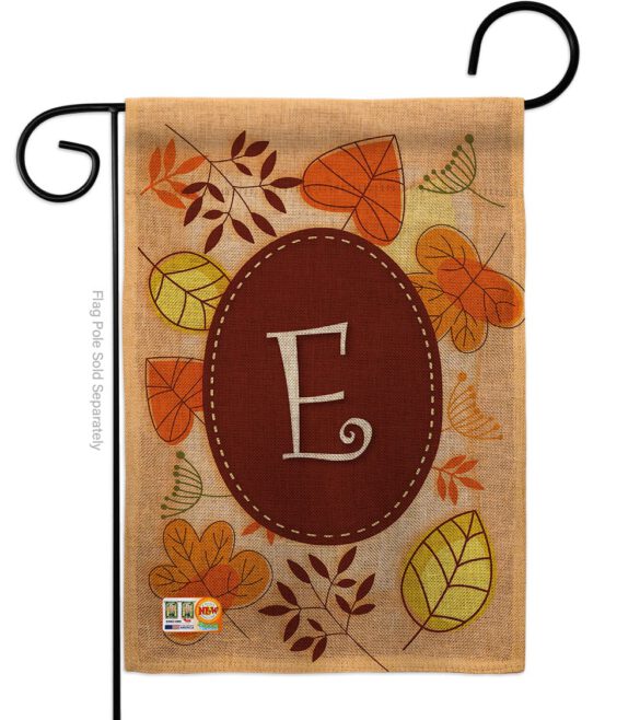 Autumn E Initial - Harvest & Autumn Fall Vertical Impressions Decorative Flags HG130031 Made In USA - Image 9