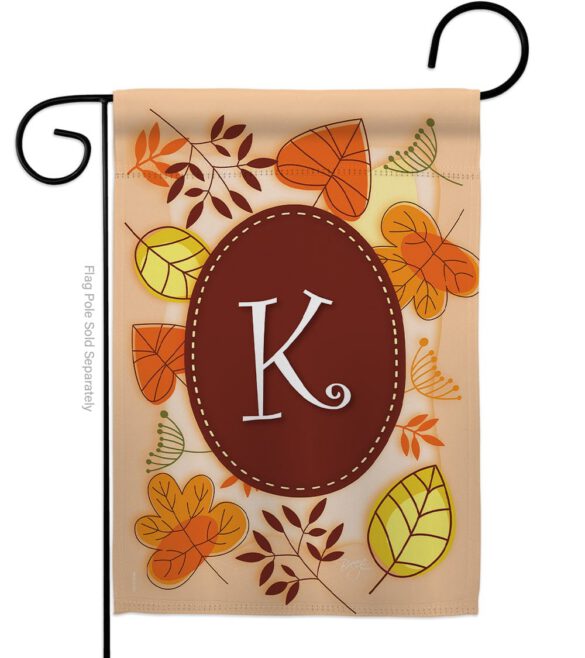 Autumn K Initial - Harvest & Autumn Fall Vertical Impressions Decorative Flags HG130037 Made In USA - Image 2