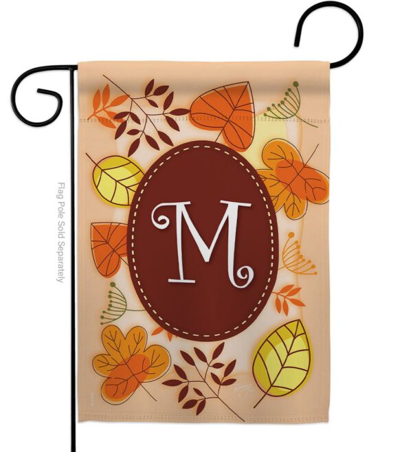 Autumn M Initial - Harvest & Autumn Fall Vertical Impressions Decorative Flags HG130039 Made In USA - Image 2