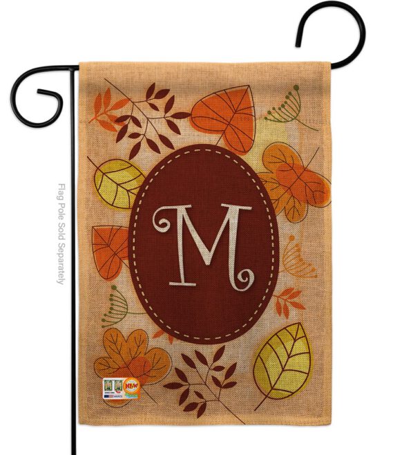 Autumn M Initial - Harvest & Autumn Fall Vertical Impressions Decorative Flags HG130039 Made In USA - Image 9