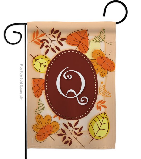 Autumn Q Initial - Harvest & Autumn Fall Vertical Impressions Decorative Flags HG130043 Made In USA - Image 2