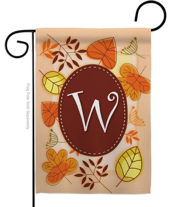 Autumn W Initial - Harvest & Autumn Fall Vertical Impressions Decorative Flags HG130049 Made In USA - Image 2