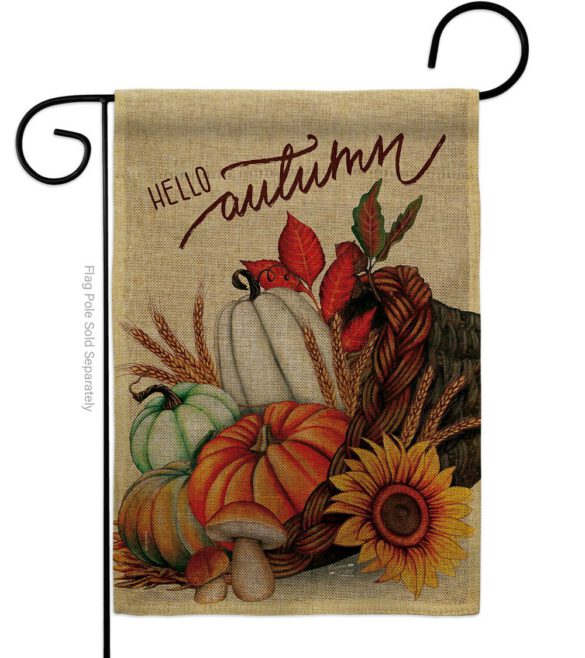 Hello Cornucopia - Harvest Autumn Fall Vertical Impressions Decorative Flags HG130423 Made In USA - Image 22