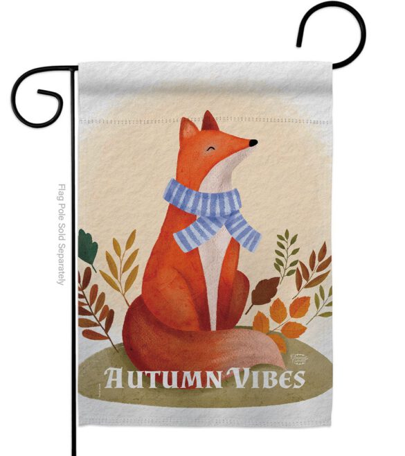 Autumn Fox - Harvest Autumn Fall Vertical Impressions Decorative Flags HG130426 Made In USA - Image 2