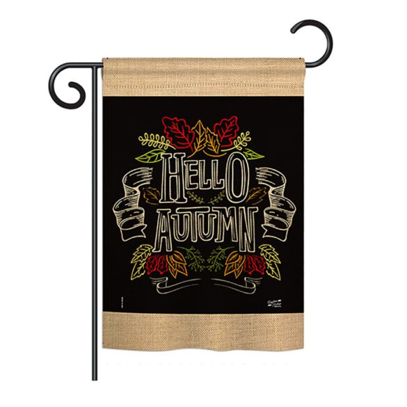 Charlkboard Hello Autumn - Harvest & Autumn Fall Vertical Impressions Decorative Flags HG137108 Printed In USA