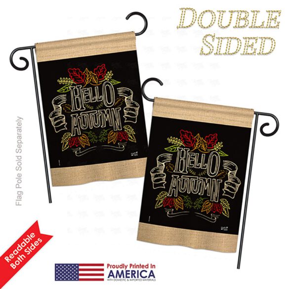 Charlkboard Hello Autumn - Harvest & Autumn Fall Vertical Impressions Decorative Flags HG137108 Printed In USA - Image 4