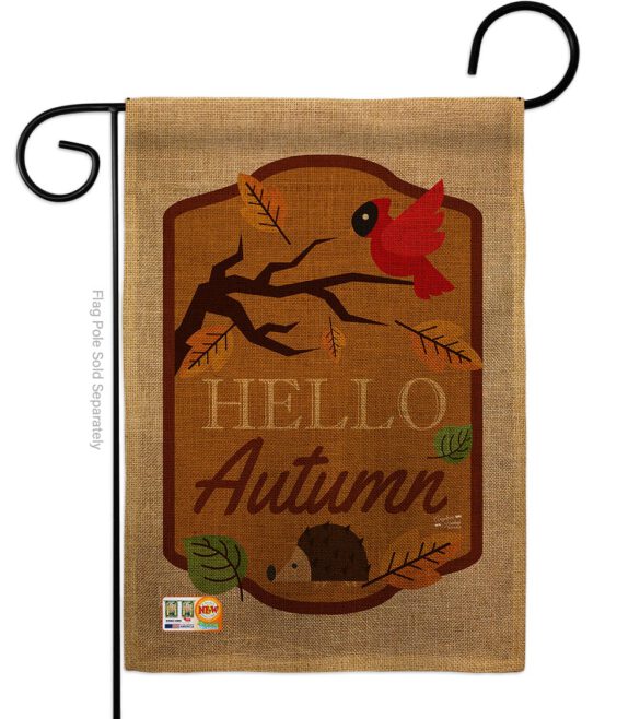 Hello Autumn - Harvest & Autumn Fall Vertical Impressions Decorative Flags HG137091 Made In USA - Image 8