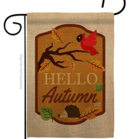 Hello Autumn - Harvest & Autumn Fall Vertical Impressions Decorative Flags HG137091 Made In USA
