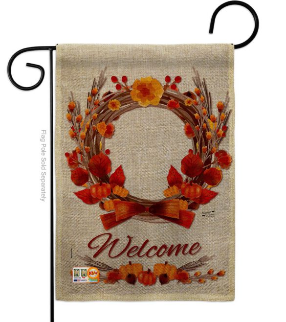 Harvest Wreath - Harvest & Autumn Fall Vertical Impressions Decorative Flags HG137111 Made In USA - Image 8
