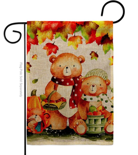 Autumn Bears - Harvest & Autumn Fall Vertical Impressions Decorative Flags HG137587 Made In USA - Image 14