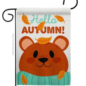 Bearly Autumn - Harvest & Autumn Fall Vertical Impressions Decorative Flags HG137607 Made In USA