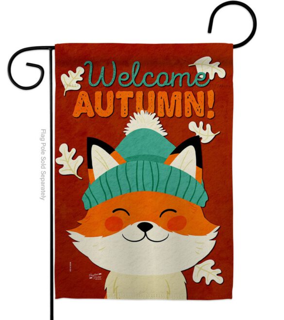 Autumn Foxy - Harvest & Autumn Fall Vertical Impressions Decorative Flags HG137608 Made In USA - Image 2
