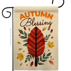 Blessing Autumn - Harvest & Autumn Fall Vertical Impressions Decorative Flags HG137620 Made In USA