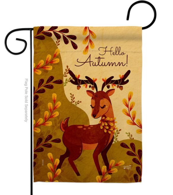Autumn Deer - Harvest & Autumn Fall Vertical Impressions Decorative Flags HG137626 Made In USA - Image 2