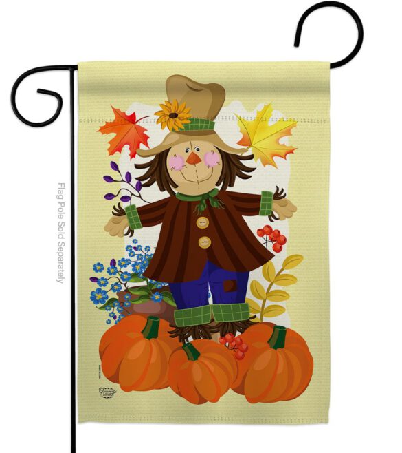 Autumn Scarecrow - Harvest & Autumn Fall Vertical Impressions Decorative Flags HG192120 Made In USA - Image 2
