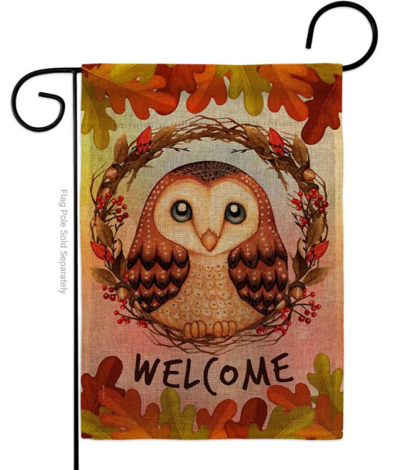 Autumn Owl - Harvest & Autumn Fall Vertical Impressions Decorative Flags HG192355 Made In USA - Image 12