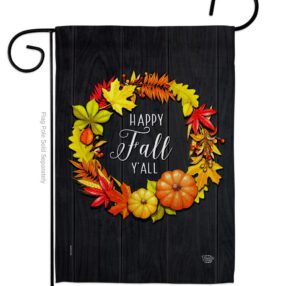 Fall Wreath - Harvest & Autumn Fall Vertical Impressions Decorative Flags HG192630 Made In USA