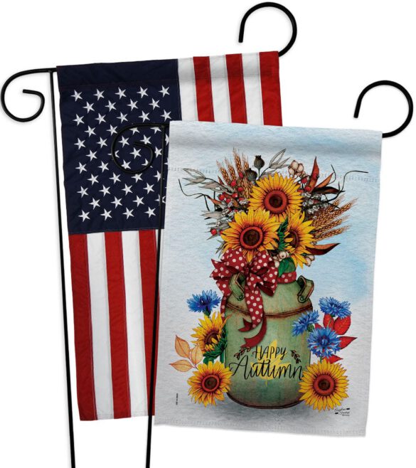 Autumn Milkcan - Harvest Autumn Fall Vertical Impressions Decorative Flags HG130421 Made In USA - Image 10