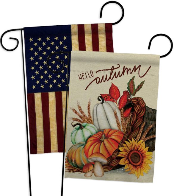 Hello Cornucopia - Harvest Autumn Fall Vertical Impressions Decorative Flags HG130423 Made In USA - Image 7