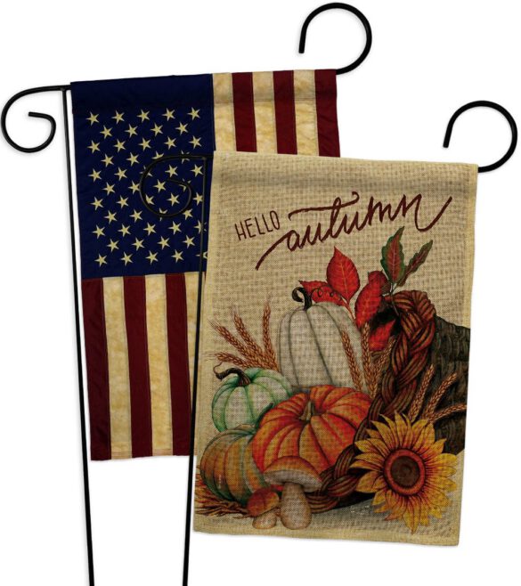 Hello Cornucopia - Harvest Autumn Fall Vertical Impressions Decorative Flags HG130423 Made In USA - Image 28