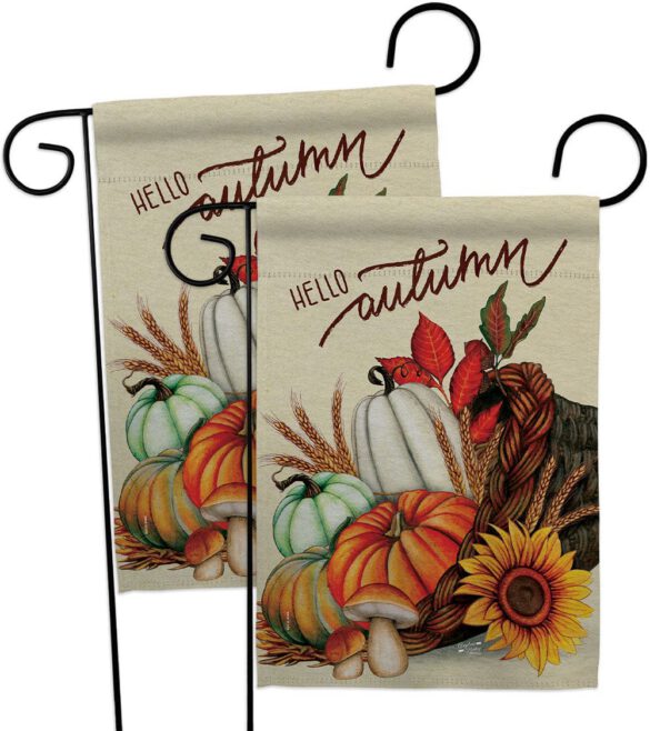 Hello Cornucopia - Harvest Autumn Fall Vertical Impressions Decorative Flags HG130423 Made In USA - Image 11