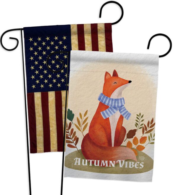 Autumn Fox - Harvest Autumn Fall Vertical Impressions Decorative Flags HG130426 Made In USA - Image 8