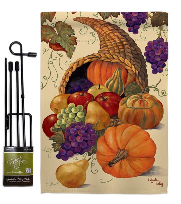Cornucopia - Harvest & Autumn Fall Vertical Impressions Decorative Flags HG113041 Made In USA - Image 4