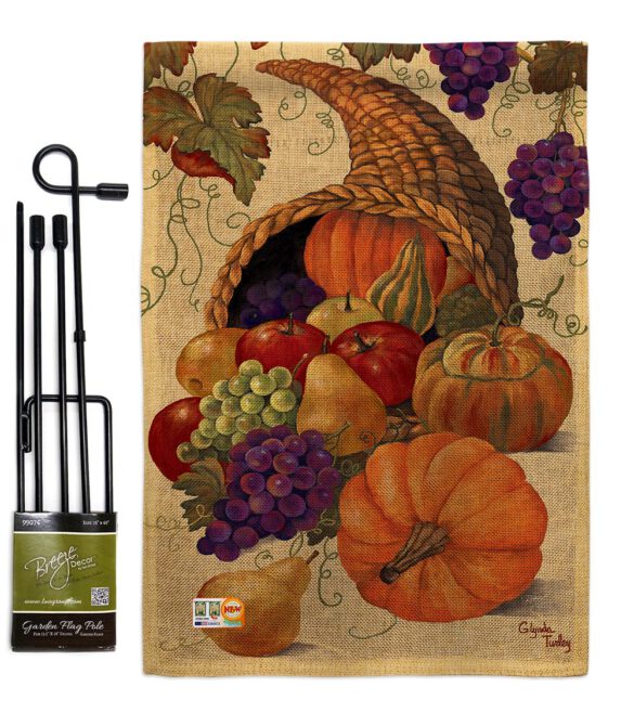 Cornucopia - Harvest & Autumn Fall Vertical Impressions Decorative Flags HG113041 Made In USA - Image 9