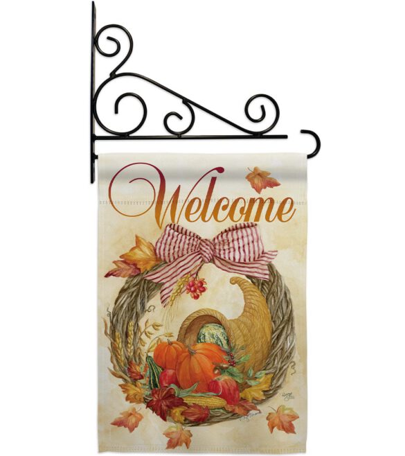 Cornucopia Wreath - Harvest & Autumn Fall Vertical Impressions Decorative Flags HG113044 Made In USA - Image 11