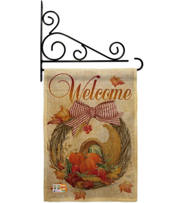 Cornucopia Wreath - Harvest & Autumn Fall Vertical Impressions Decorative Flags HG113044 Made In USA - Image 12