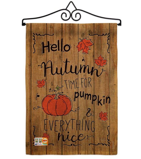 Hello Autumn Time for Pumpkin - Harvest & Autumn Fall Vertical Impressions Decorative Flags HG113064 Made In USA - Image 10
