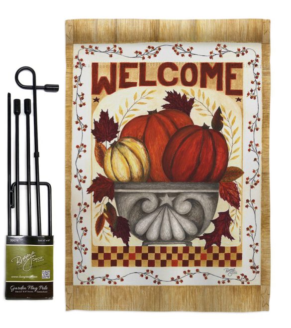 Fall Welcome - Harvest & Autumn Fall Vertical Impressions Decorative Flags HG113067 Made In USA - Image 4