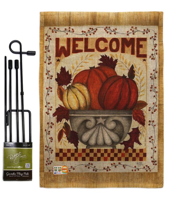 Fall Welcome - Harvest & Autumn Fall Vertical Impressions Decorative Flags HG113067 Made In USA - Image 9