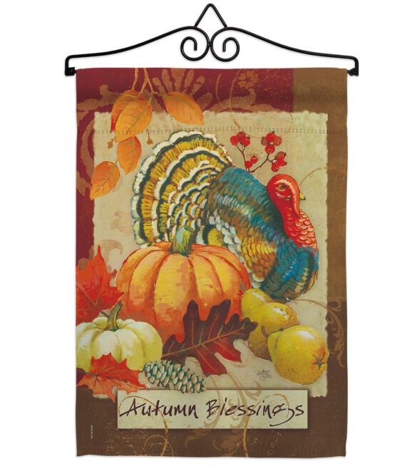 Autumn Blessings Turkey - Harvest & Autumn Fall Vertical Impressions Decorative Flags HG113070 Made In USA - Image 8