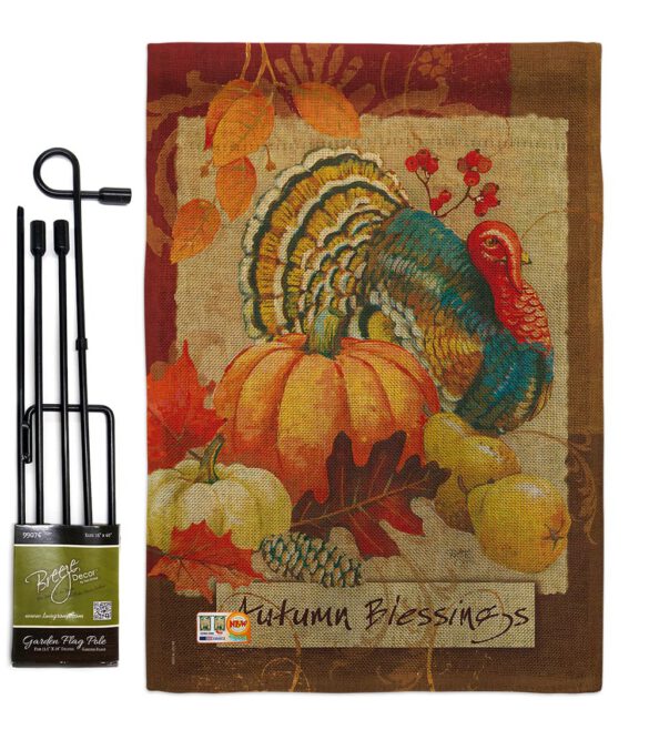 Autumn Blessings Turkey - Harvest & Autumn Fall Vertical Impressions Decorative Flags HG113070 Made In USA - Image 10