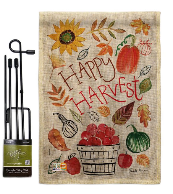 Happy Harvest - Harvest & Autumn Fall Vertical Impressions Decorative Flags HG113073 Made In USA - Image 9