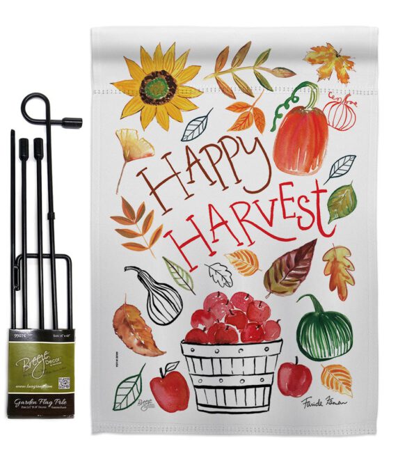 Happy Harvest - Harvest & Autumn Fall Vertical Impressions Decorative Flags HG113073 Made In USA - Image 4
