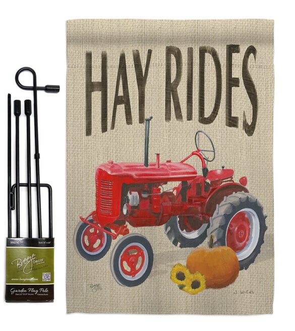 Hay Rides - Harvest & Autumn Fall Vertical Impressions Decorative Flags HG113075 Made In USA - Image 4