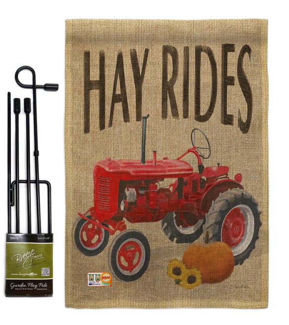Hay Rides - Harvest & Autumn Fall Vertical Impressions Decorative Flags HG113075 Made In USA - Image 9