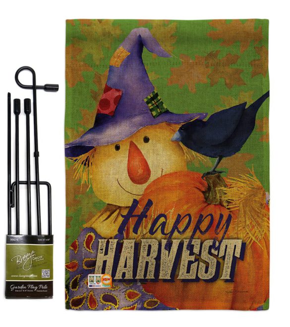 Happy Harvest Scarecrow - Harvest & Autumn Fall Vertical Impressions Decorative Flags HG113080 Made In USA - Image 9