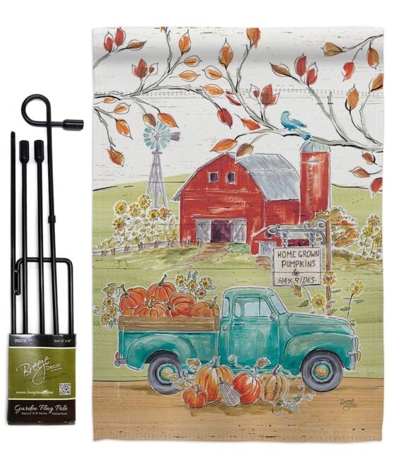 Home Grow Farm - Harvest & Autumn Fall Vertical Impressions Decorative Flags HG113092 Made In USA - Image 4
