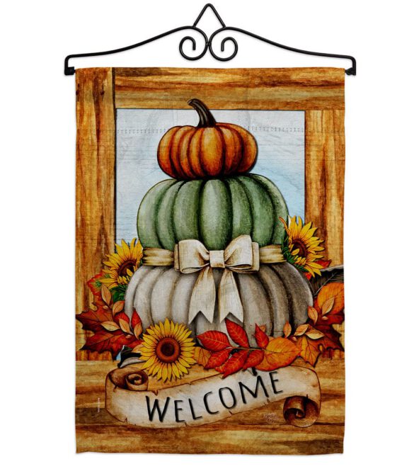 Fall Pumpkin Trio - Harvest & Autumn Fall Vertical Impressions Decorative Flags HG113116 Made In USA - Image 7
