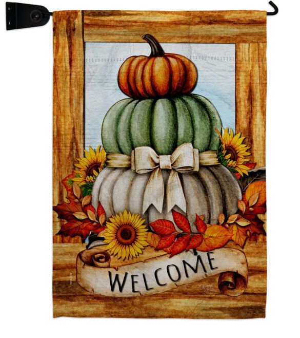 Fall Pumpkin Trio - Harvest & Autumn Fall Vertical Impressions Decorative Flags HG113116 Made In USA - Image 9