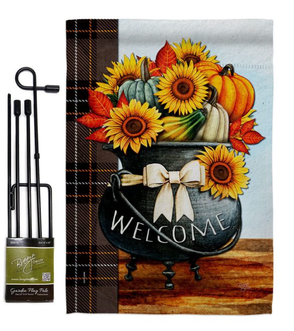 Autumn Fresh Pot - Harvest & Autumn Fall Vertical Impressions Decorative Flags HG113118 Made In USA - Image 5