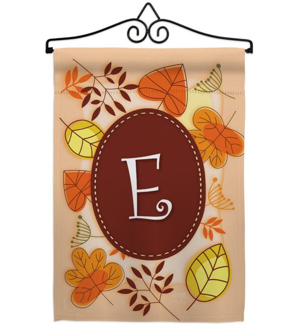 Autumn E Initial - Harvest & Autumn Fall Vertical Impressions Decorative Flags HG130031 Made In USA - Image 8