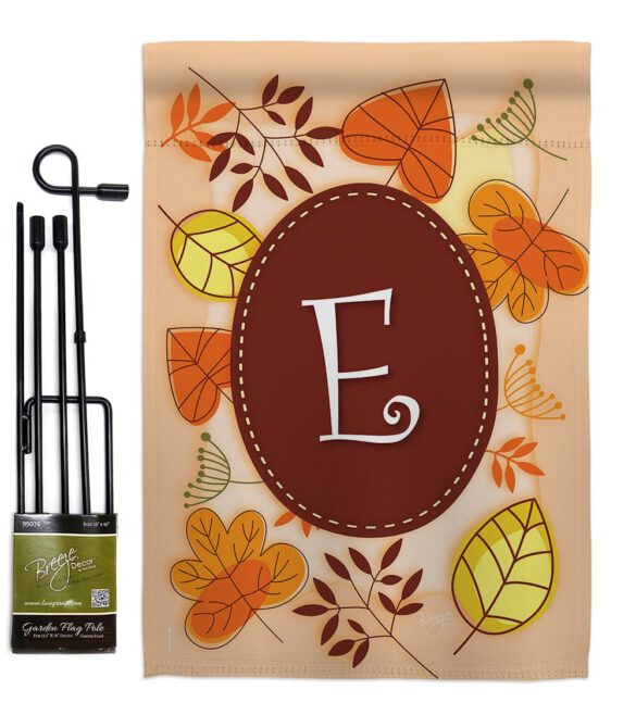 Autumn E Initial - Harvest & Autumn Fall Vertical Impressions Decorative Flags HG130031 Made In USA - Image 5