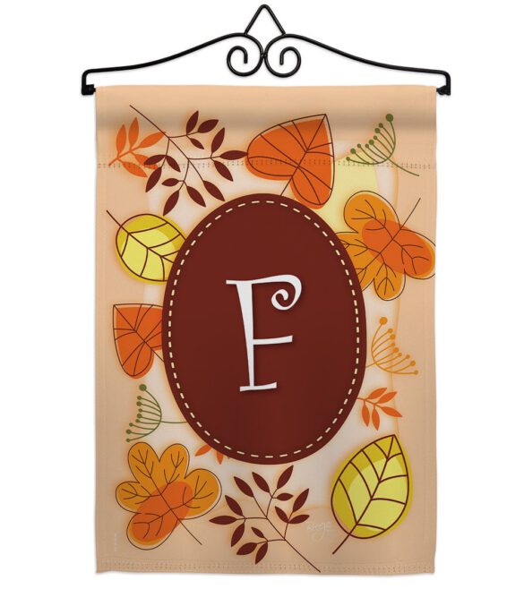 Autumn F Initial - Harvest & Autumn Fall Vertical Impressions Decorative Flags HG130032 Made In USA - Image 8