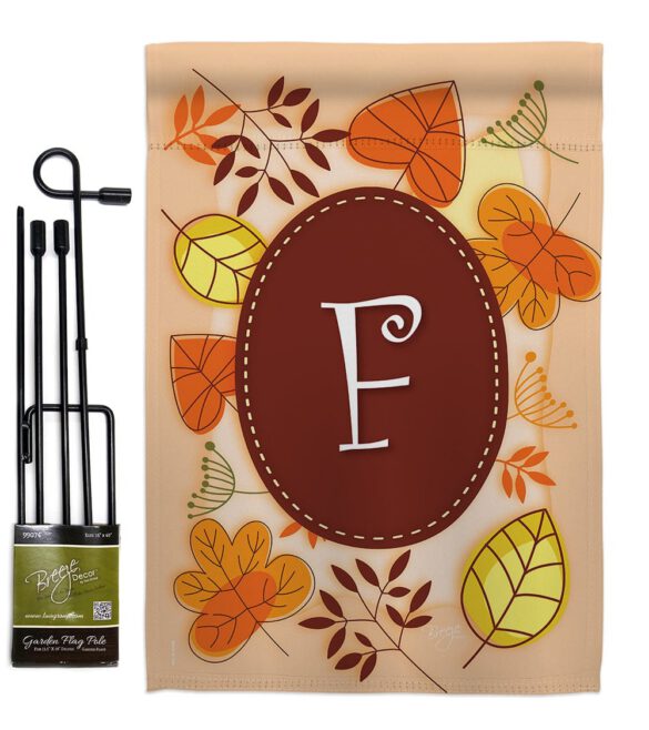 Autumn F Initial - Harvest & Autumn Fall Vertical Impressions Decorative Flags HG130032 Made In USA - Image 5